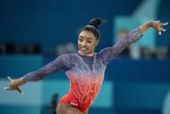 Simone Biles of the United States during the 2024 Summer Olympic Games in Paris, France. (Photo via Getty Images)