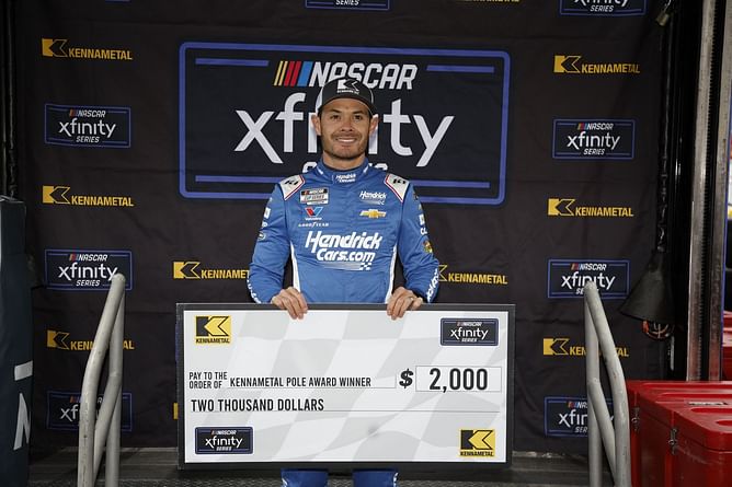 Kyle Larson drops four-word reaction after securing pole at Bristol