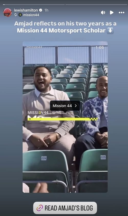 Lewis Hamilton's story [Source: @lewishamilton/Instagram]