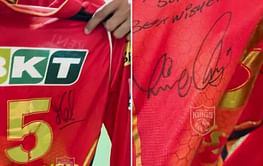 Punjab Kings youngster gets jersey signed by both MS Dhoni and Virat Kohli during IPL 2025 [Watch]