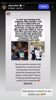 Via @allysonfelix on Instagram