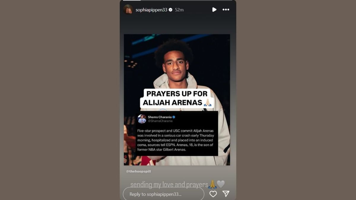 Scottie Pippen's daughter Sophia Pippen reacts to Alijah Arenas
