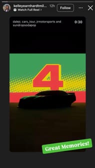 Kelley Earnhardt Miller's IG story (@kelleyearnhardtmiller)