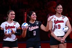 Former Nebraska volleyball player Lexi Rodriguez makes her feelings known after winning Female Athlete of the Year Award