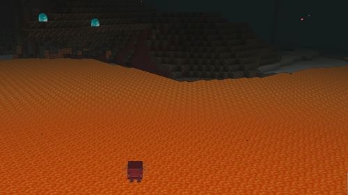 The nether in Minecraft has no food sources but only lava (Image via Mojang Studios)