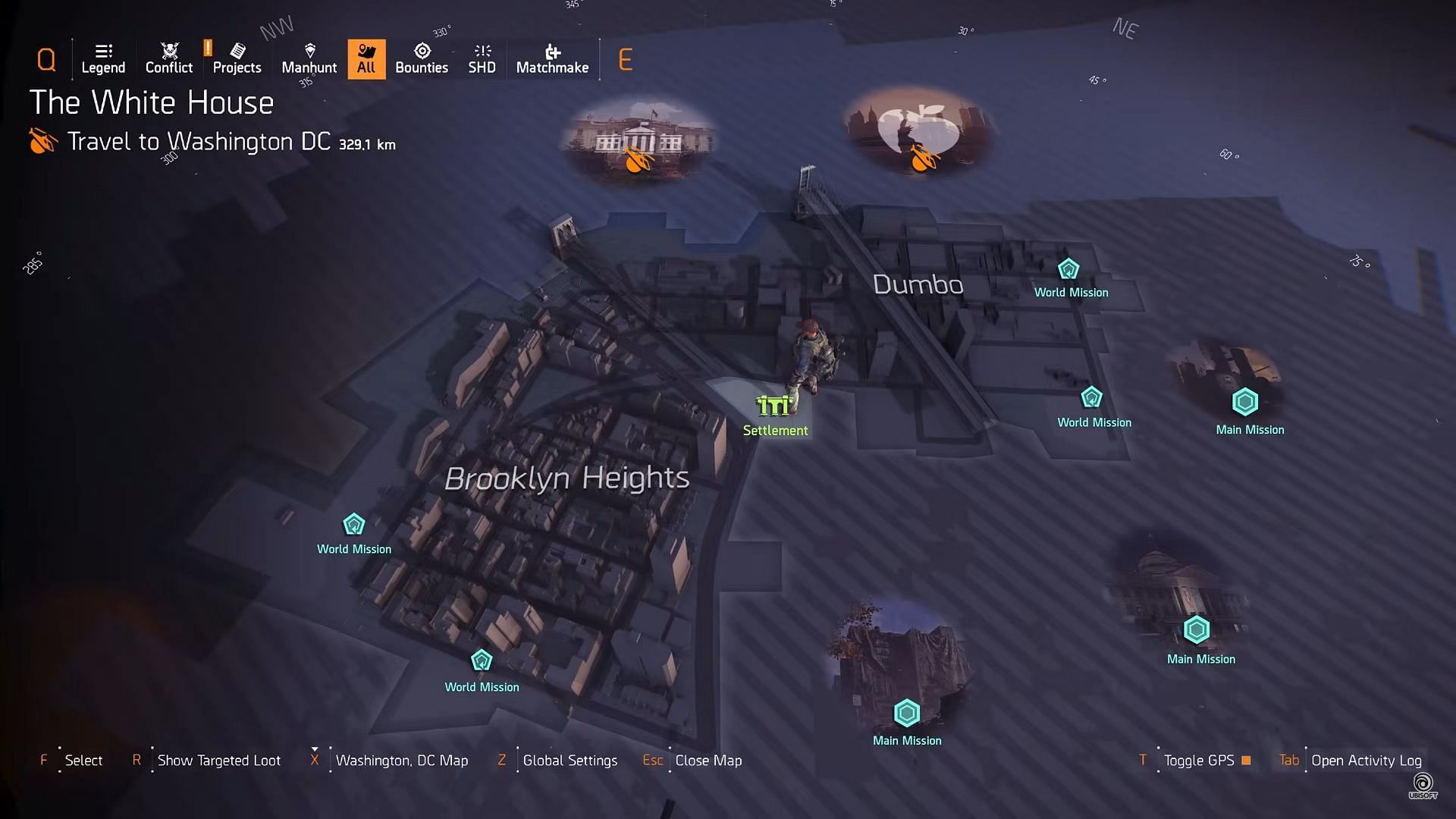 The full explorable zone of Brooklyn (Image via Ubisoft)