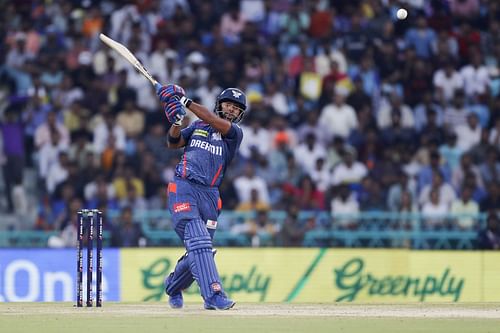 Nicholas Pooran has smashed 349 runs at a strike rate of 215.43 in six innings in IPL 2025. [P/C: Getty]
