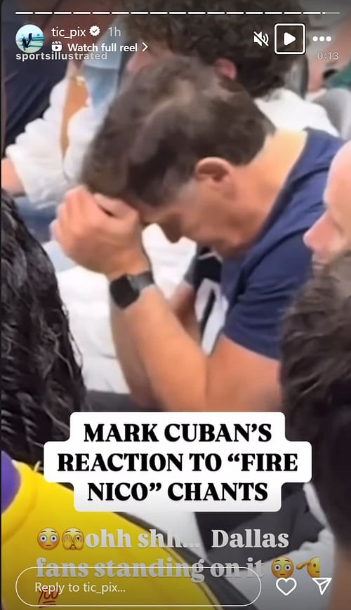 Kevin Garnett's IG story of Mark Cuban (Photo credits: @tic_pix on Instagram)