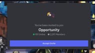 Join the Opportunity Discord server with the provided link (Image via Roblox)
