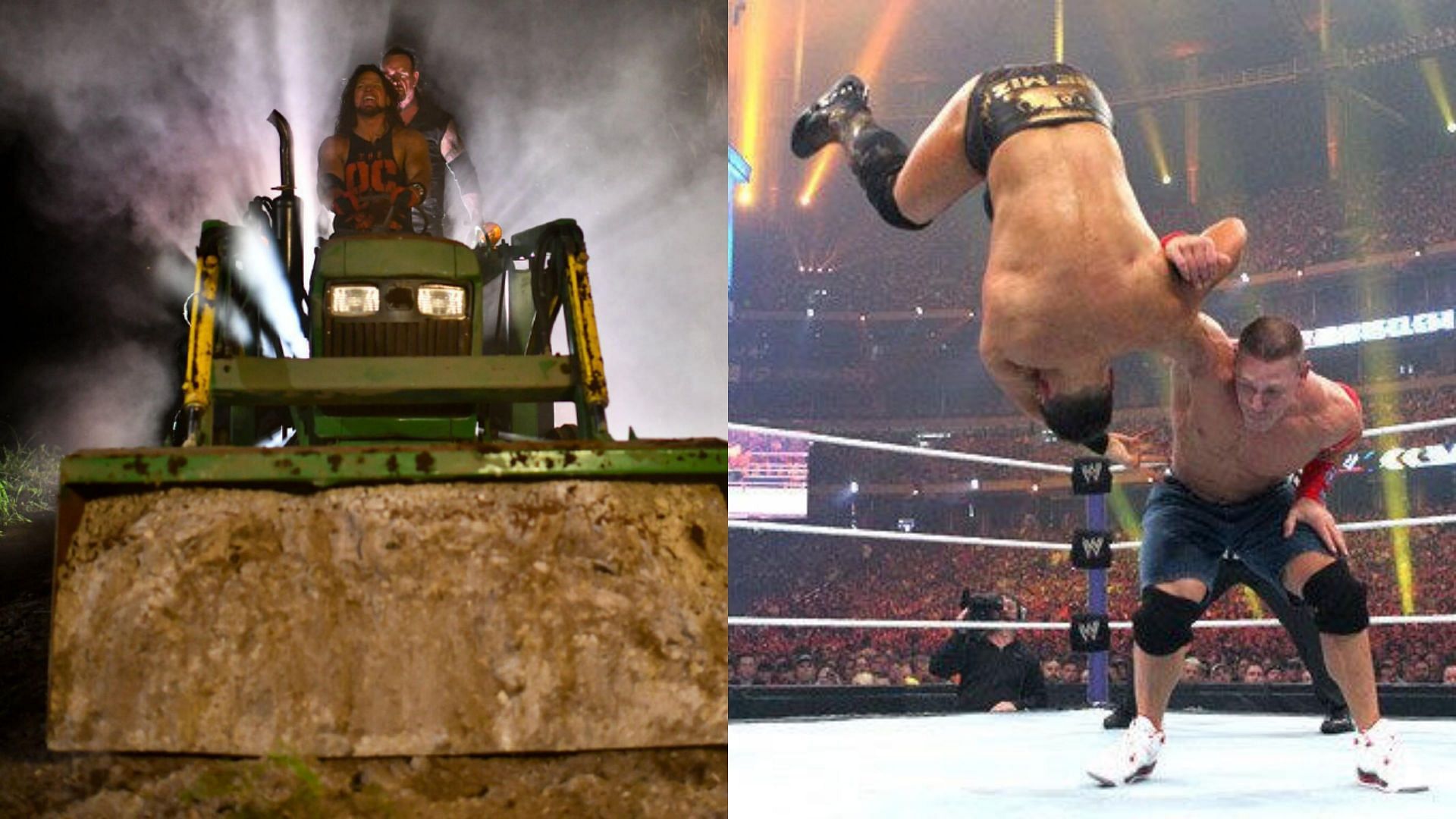 The Undertaker vs AJ Styles WWE WrestleMania 36, John Cena vs The Miz WrestleMania 27, The Undertaker, AJ Styles, John Cena, The Miz, WrestleMania, WWE
