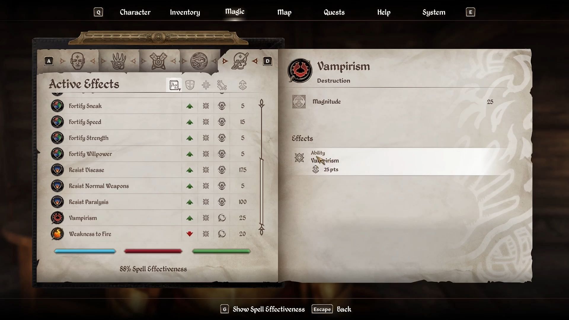 There are perks of being a Vampire (Image via YouTube/JFM || Bethesda Softworks)