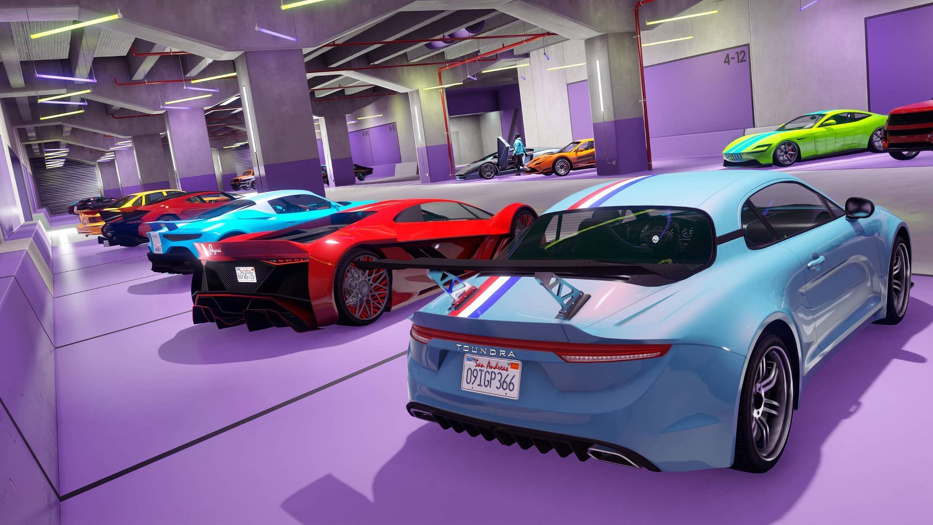 A promotional picture showing one of the best garages GTA Online has to offer (Image via Rockstar Games)