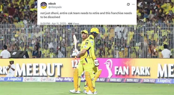 "Not just Dhoni, the entire CSK team needs to retire" - Fans react after MS Dhoni and company manage 103/9 in CSK vs KKR IPL 2025 clash