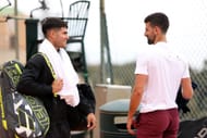 Carlos Alcaraz and Novak Djokovic at the Rolex Monte-Carlo Masters - Source: Getty