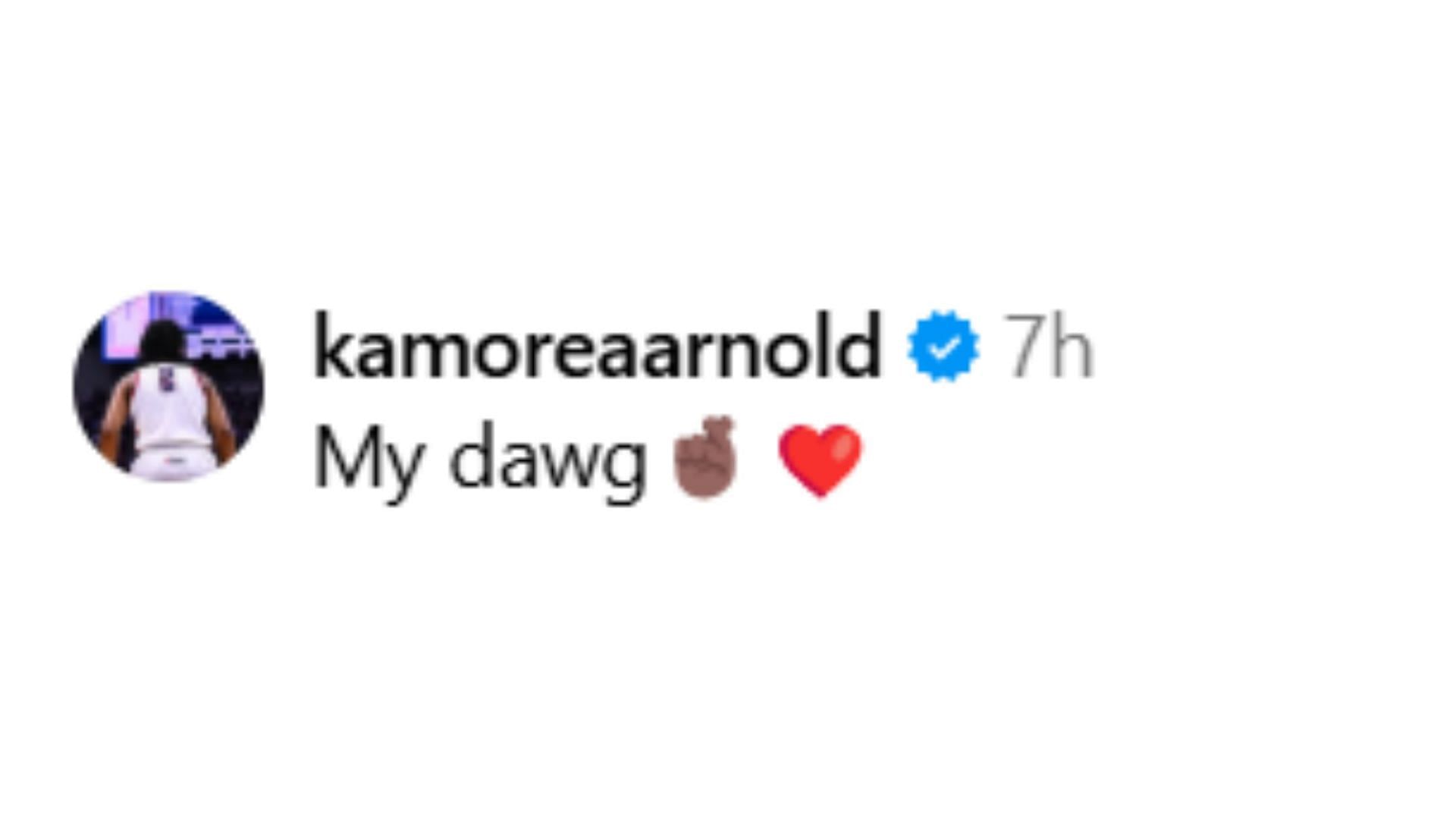 KK Arnold reaction (Image Source: @kelseyplum10/Instagram)