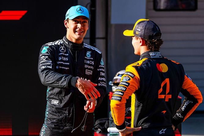 George Russell tags Lando Norris in a subtle dig after the contentious pit exit incident against Max Verstappen in Japan