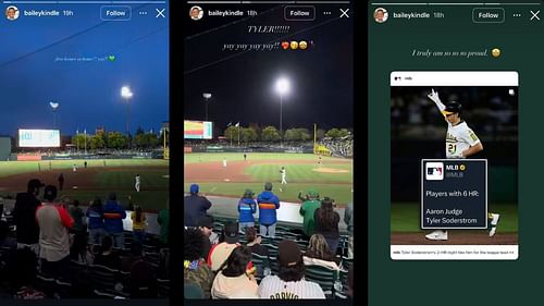 Screenshots of Bailey Kindle's Instagram Stories (Images from - Instagram.com/@baileykindle IG Stories)
