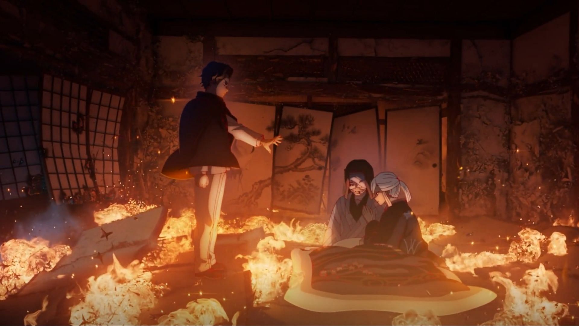 Kagaya Ubuyashiki sacrificing himself to buy time for the Hashira to defeat Muzan (Image via Ufotable)
