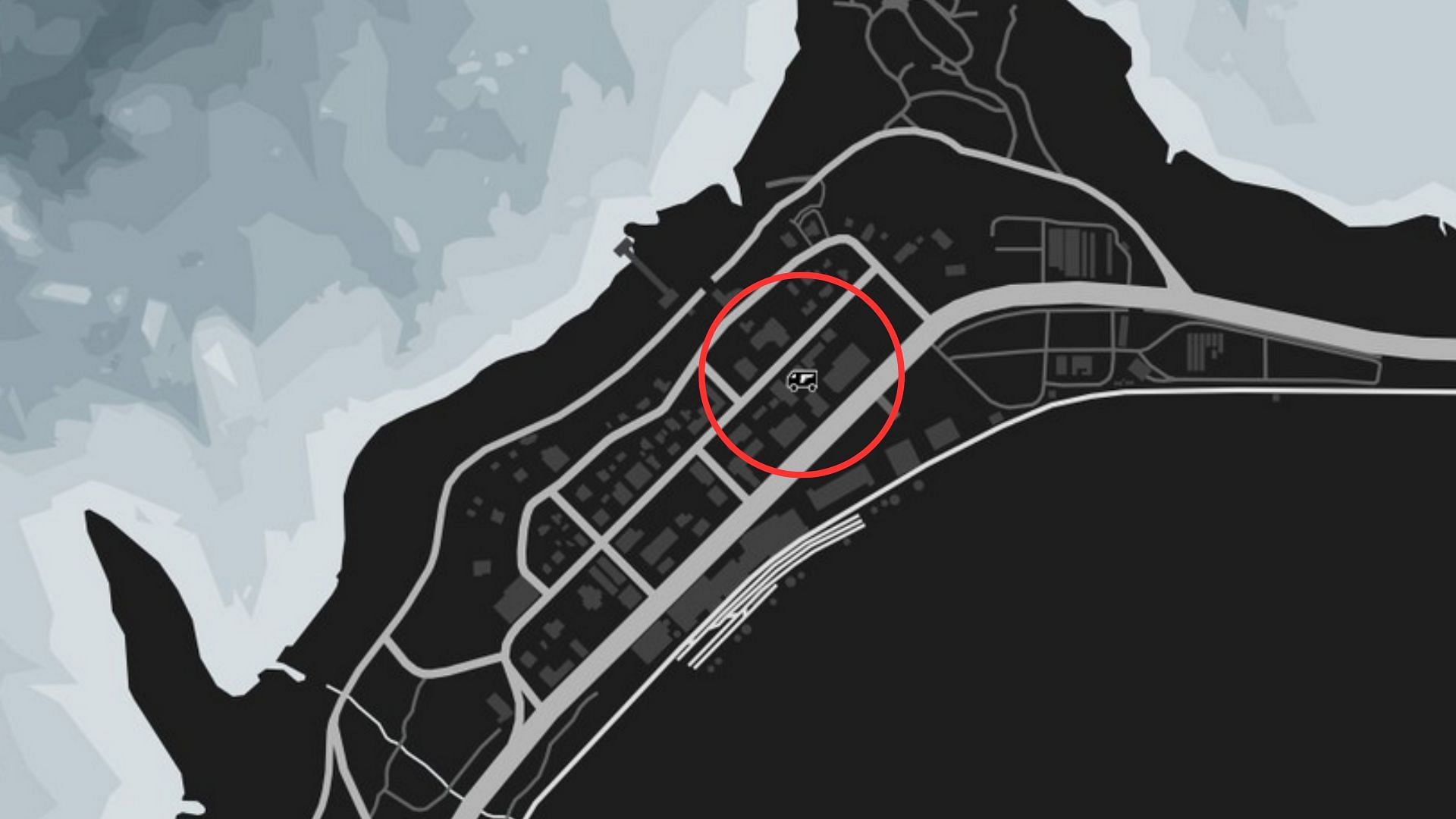 The exact coordinates of the GTA Online Gun Van Location Today (Image via Rockstar Games)