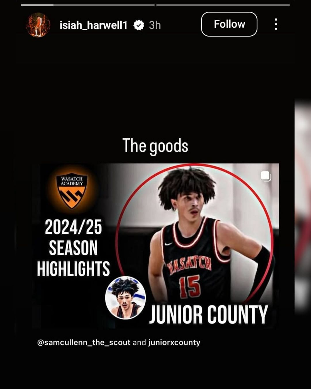 Houston commit Isiah Harwell drops 2-word reaction to Junior County&#039;s season highlights on IG. (Image via Instagram @isiah_harwell1)