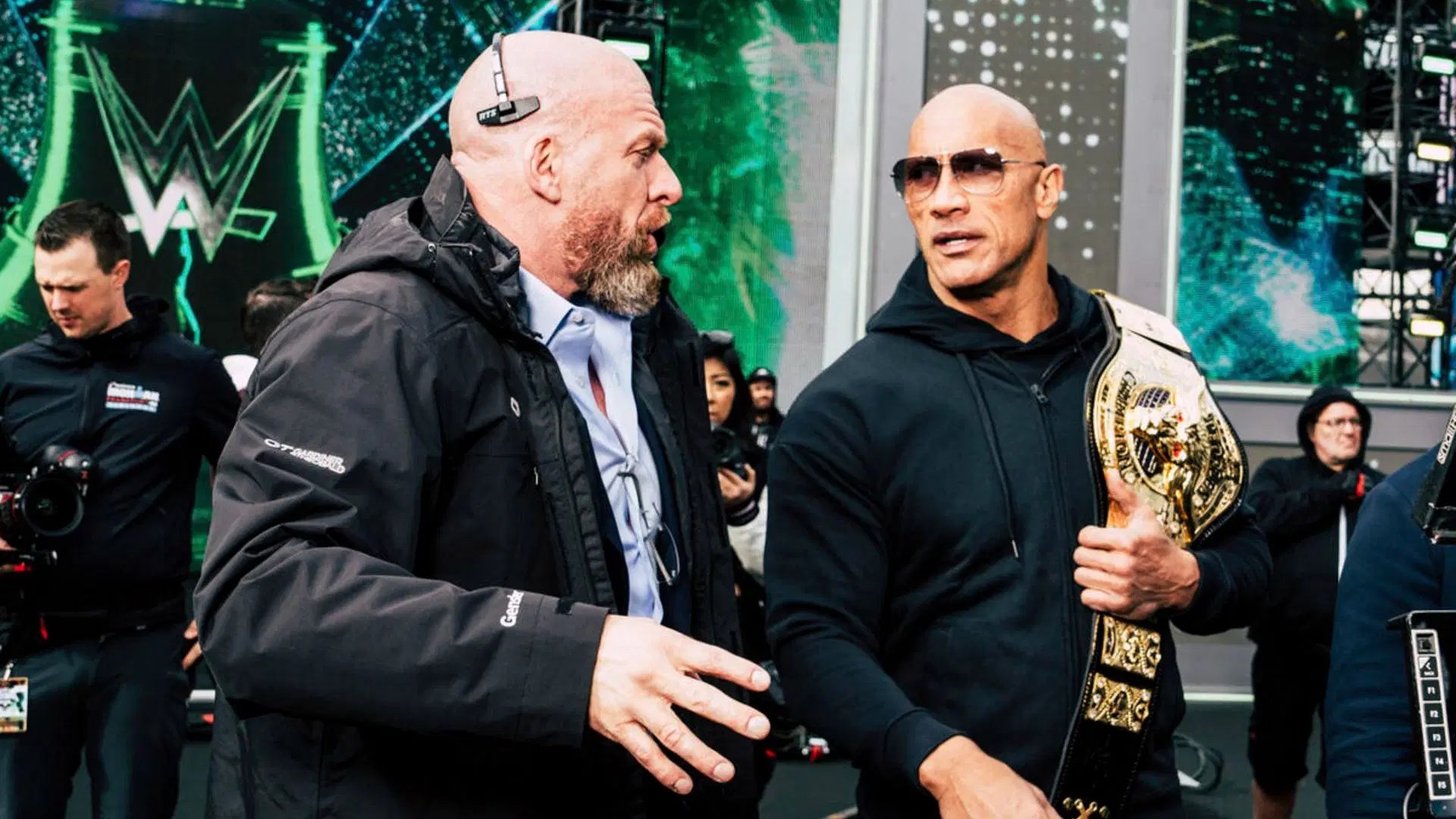 The Rock with Triple H (Image credit: WWE.com)