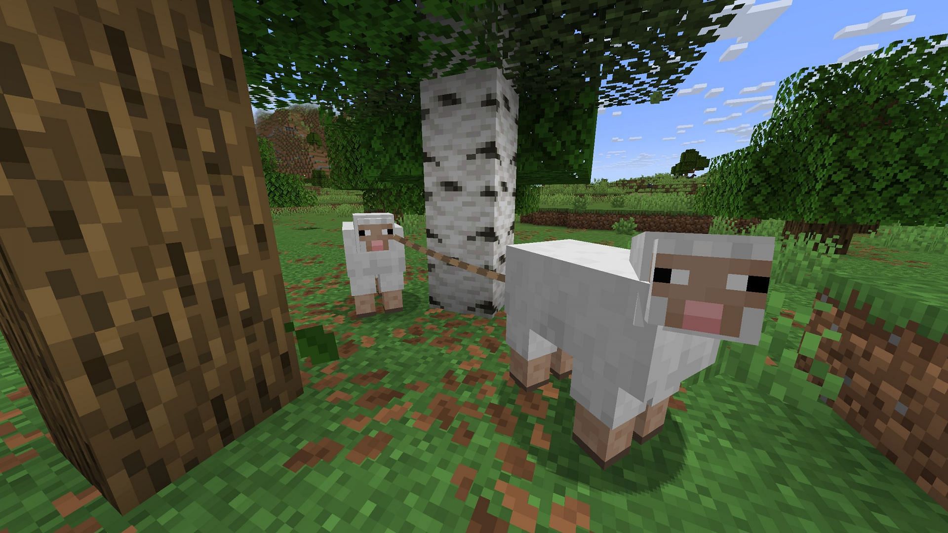 Two mobs can be leashed together. (Image via Sportskeeda Gaming || Mojang Studios)