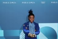 Simone Biles at the Olympic Games Paris at Bercy Arena in Paris, France. (Photo by Getty Images)