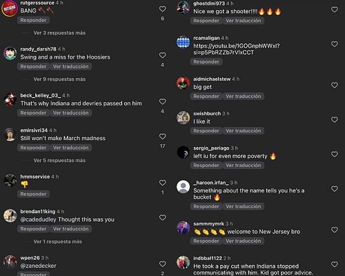 Reactions to Harun Zrno's commitment to Rutgers. Source: Instagram/@tiptonedits