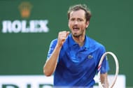 Danill Medvedev celebrates against Alexandre Muller of France during the Men's Singles Second Round match during Day Four of the Rolex Monte-Carlo Masters. Source: Getty