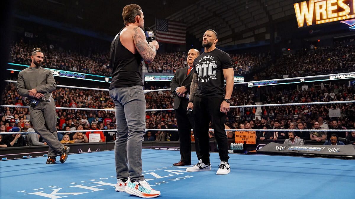 Roman Reigns, CM Punk, Seth Rollins, Paul Heyman, WWE SmackDown, WWE Raw, WWE