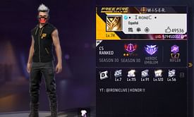 Ironic FF की Free Fire MAX ID, स्टैट्स और अन्य जानकारी
