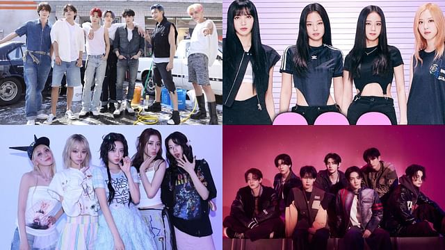 10 K-pop fandom names and their unique meanings. (Images via X/@BLACKPINK @ENHYPEN @le_sserafim and Weverse/BTS)