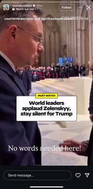 Rennae Stubbs reacts to Donald Trump's reception at the Pope's funeral (Source: Instagram/@couriernewsroom)