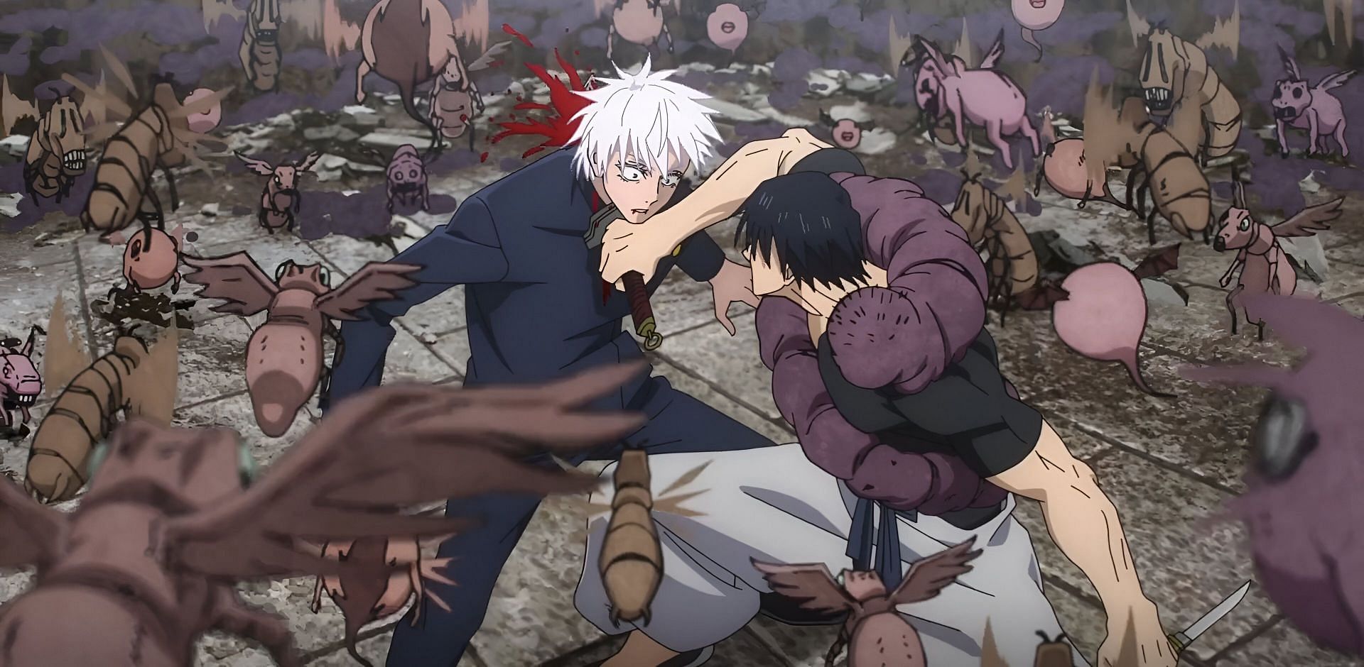 Gojo&#039;s near-death experience against Toji (Image via MAPPA)