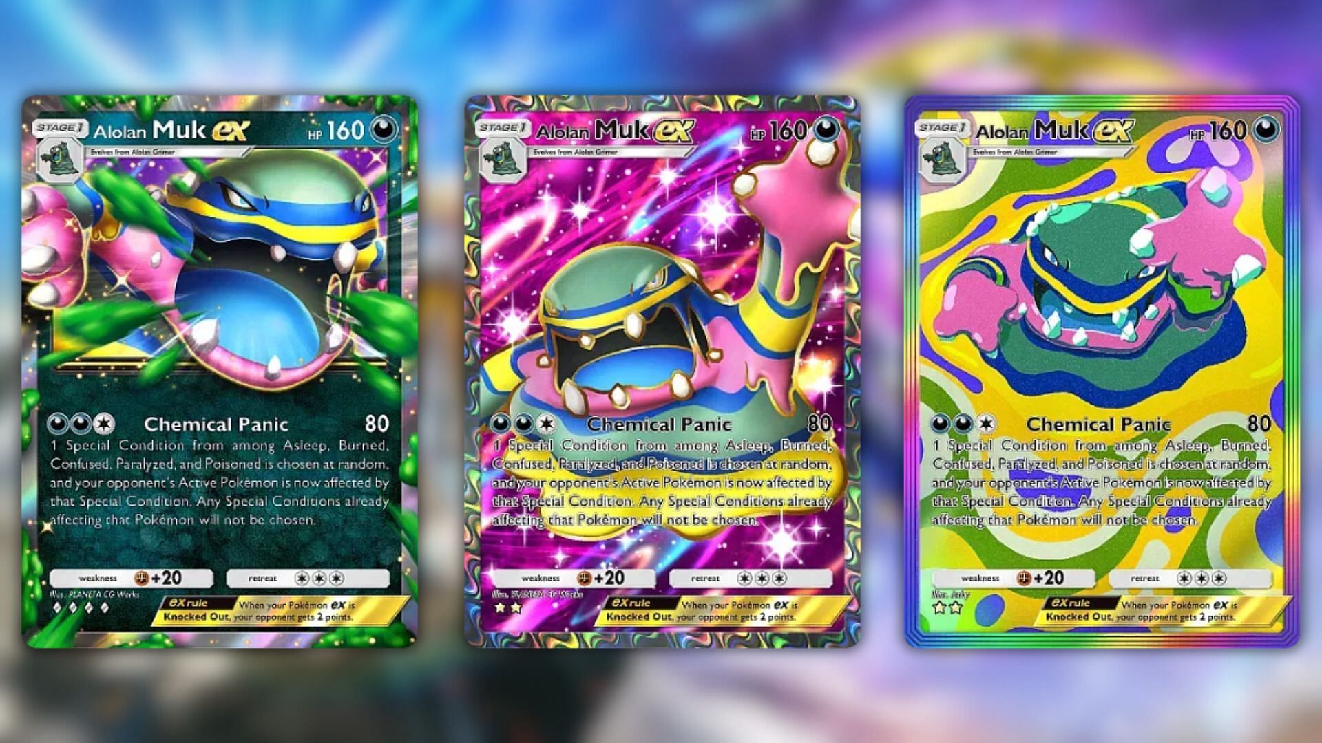 Alolan Muk ex variants (Image via The Pokemon Company)