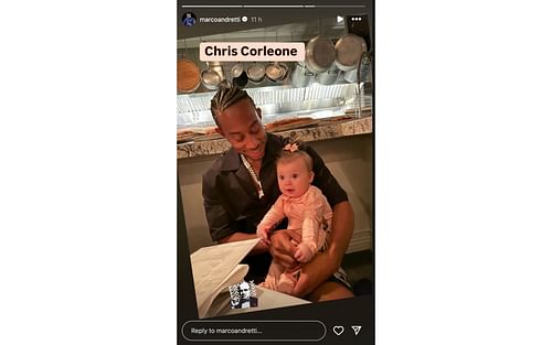 Marco Andretti's Instagram story of her daughter Miura with Ludacris | Source: Instagram/@marcoandretti