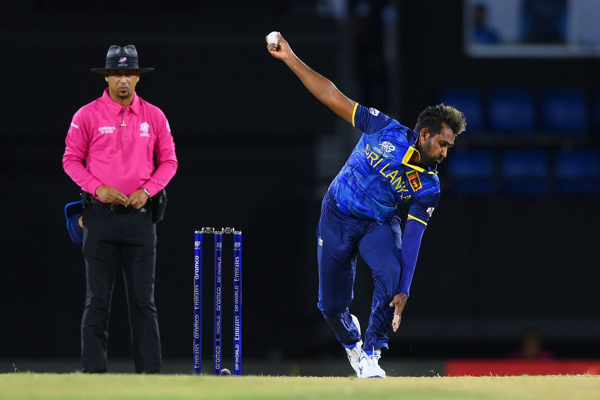 Nuwan Thushara bowls with a slingy action. Source: Getty