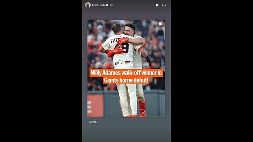Screenshot of Kristin Della Rovere's Instagram story (Image from - Instagram.com/@kristin.della IG Stories)