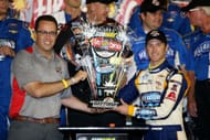 Kahne with Subway's Jared Fogle after winning at Daytona on July 4, 2014. Source: Getty