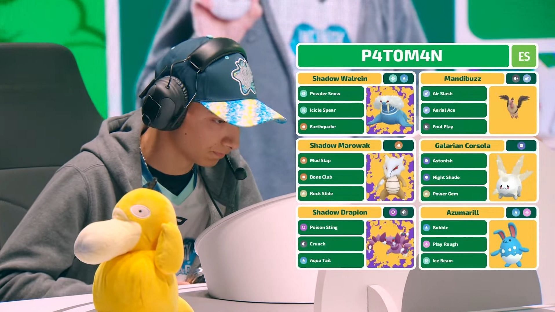 P4T0M4N&#039;s European International winning team (Image via The Pokemon Company)