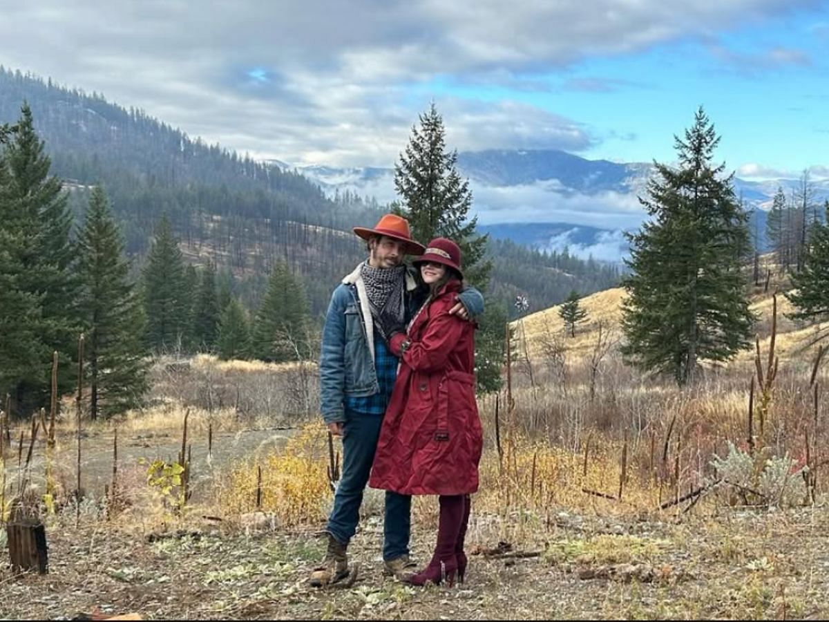 Rain Brown with her husband