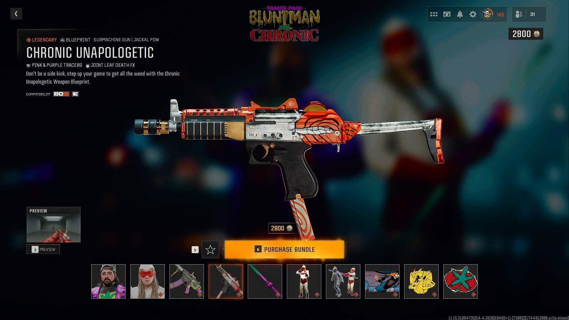Chronic Unapologetic weapon skin for Submachine gun Jackal PDW (Image via Activision)