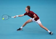 Korda stretches for a forehand in the Miami Open - Source: Getty