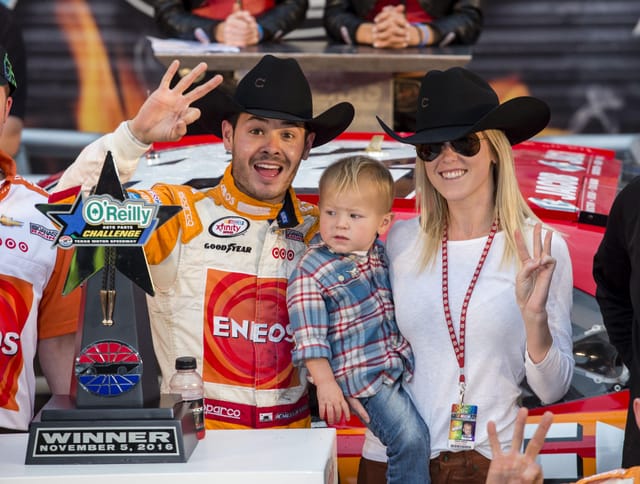 Kyle Larson, his wife Katelyn, and son Owen spotted at WrestleMania 41