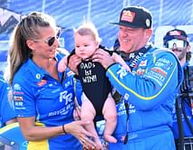 Tony Stewart celebrates historic NHRA win with Leah Pruett and son Dominic