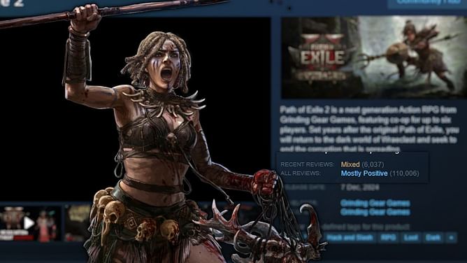 Path of Exile 2's recent Steam Reviews have dropped to "Mixed"