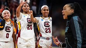 Delighted Dawn Staley proudly reacts as Bree Hall, Te-Hina Paopao and Sania Feagin get picked during 2025 WNBA Draft