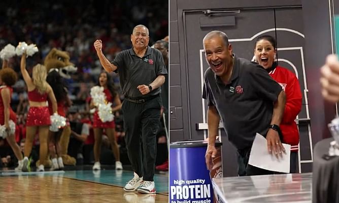 WATCH: Houston locker room erupts as Kelvin Sampson, Cougars celebrate NCAA championship game qualification