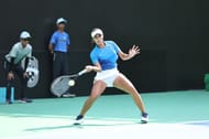 Vaidehi Chaudhari in action at the Billie Jean King Cup