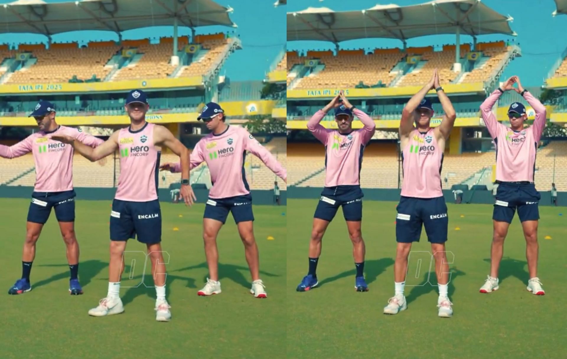 Jake Fraser-McGurk dancing with his teammates ahead of CSK vs DC match. (Images: DC/X)